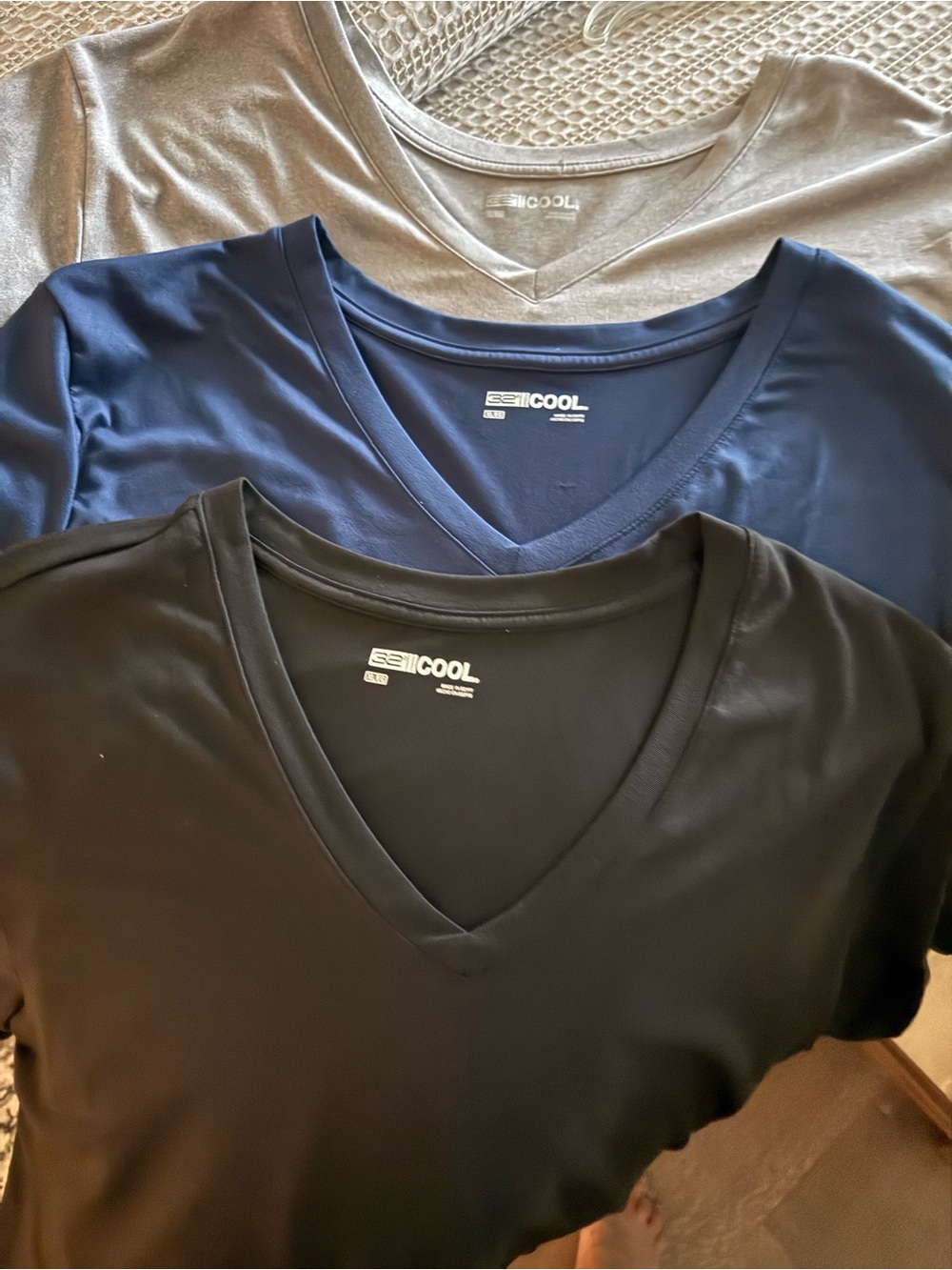 CoolTech V-Neck Woman’s Shirt - Black, Navy, Gray - 3 each - XL